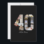 Number 40 Photo Collage Thank You Card<br><div class="desc">This customisable product is where photos are arranged to form the shape of a number. It is often used for milestone celebrations like birthdays, anniversaries, or achievements, allowing users to showcase memorable images within a single, eye-catching display. The designs typically offer spaces for various photo sizes and orientations, ensuring a...</div>