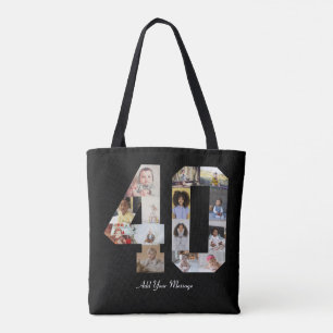 Number 40 Photo Collage Tote Bag