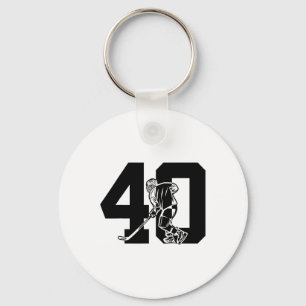 Number 40 Years Ice Hockey 40th Birthday Key Ring