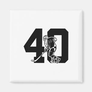 Number 40 Years Ice Hockey 40th Birthday Magnet