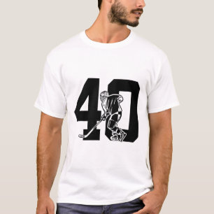 Number 40 Years Ice Hockey 40th Birthday  T-Shirt