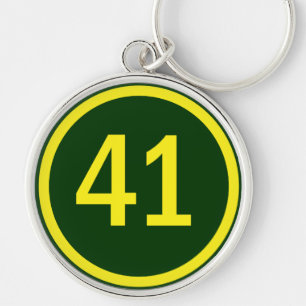 number, 41, in a circle key ring