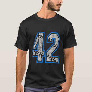 Number 42 #42 Jersey Baseball Laces Distressed Shi T-Shirt