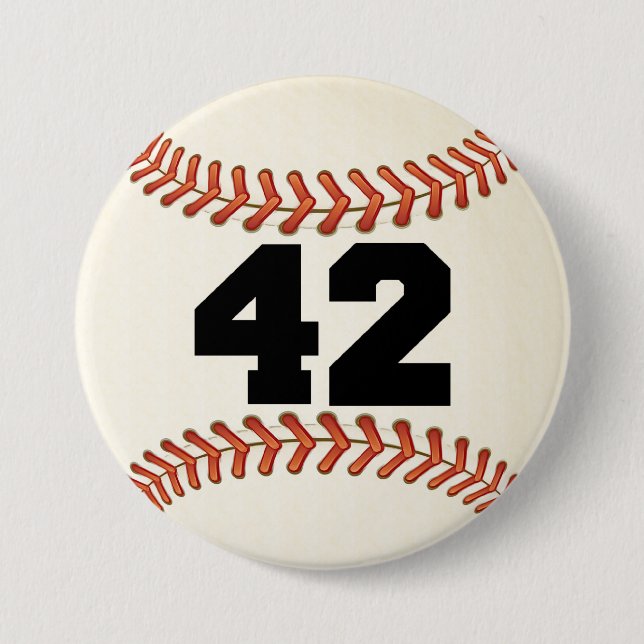 Number 42 Baseball 7.5 Cm Round Badge (Front)