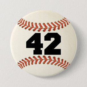 Number 42 Baseball 7.5 Cm Round Badge
