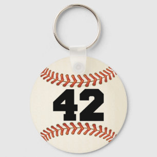 Number 42 Baseball Key Ring