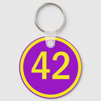 number, 42, in a circle key ring