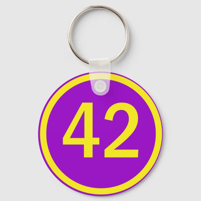 number, 42, in a circle key ring (Front)