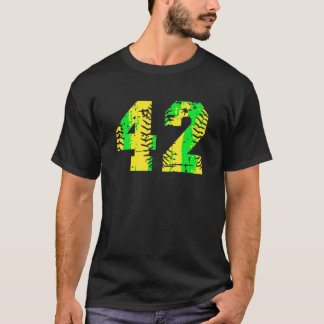 Number 42 Yellow Baseball Number T Shirt