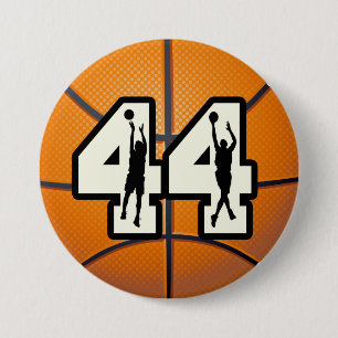Number 44 Basketball 7.5 Cm Round Badge