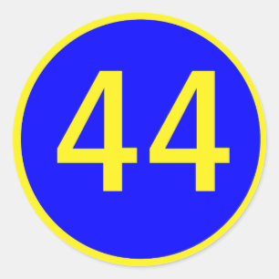 number 44  in a circle classic round sticker