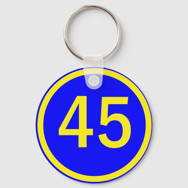 number, 45, in a circle key ring (Front)