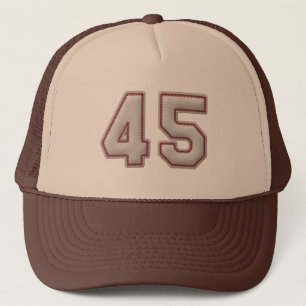 Number 45 with Cool Baseball Stitches Look Trucker Hat