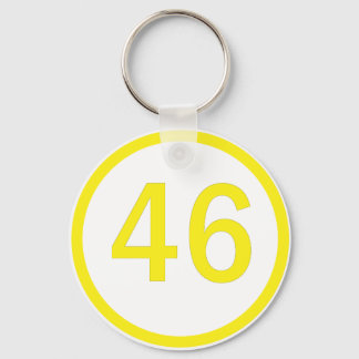 number, 46, in a circle key ring