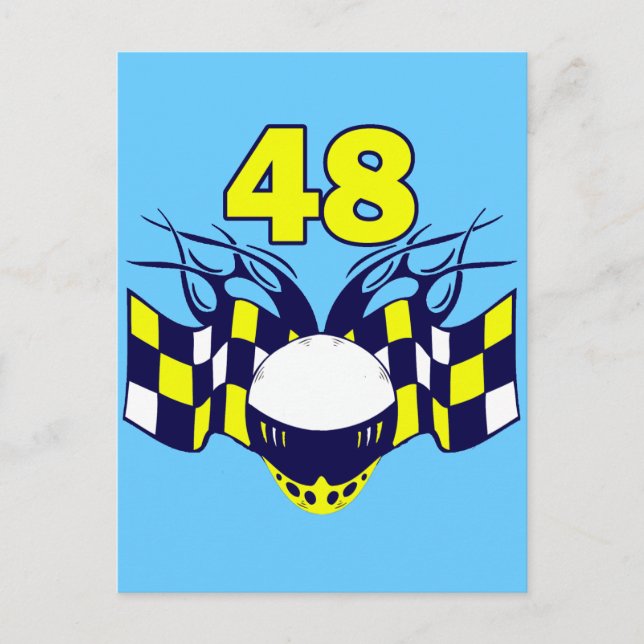 NUMBER 48 AUTO RACING DESIGN POSTCARD (Front)