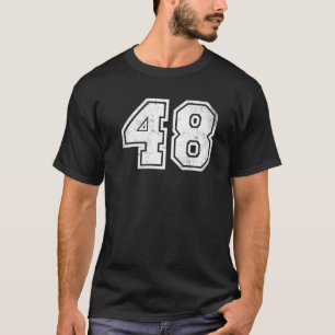 Number 48 Sports Jersey Birthday Age Lucky No Dist T-Shirt