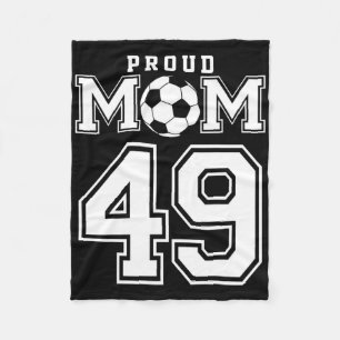 Number 49 Custom Proud Soccer Futbol Mum Personali Fleece Blanket