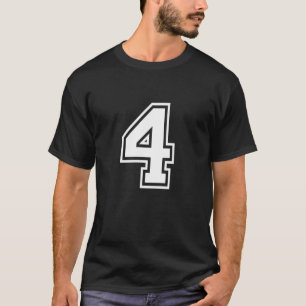 Number 4 Birthday Numbered Uniform Sports Jersey T T-Shirt