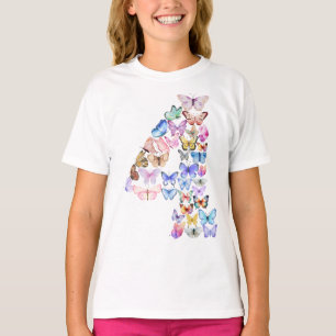 Number 4 Butterflies Theme 4 Year Old Kids T-Shirt