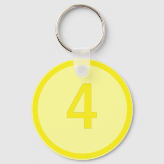 Number 4 in a circle key ring