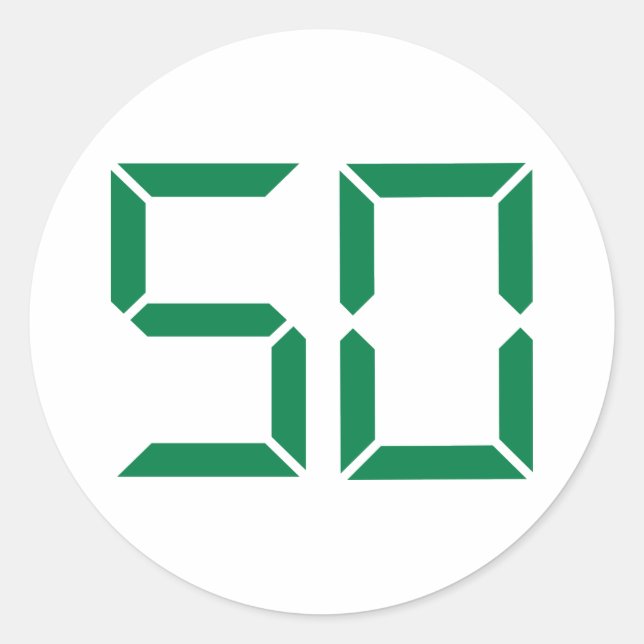 Number – 50 classic round sticker (Front)