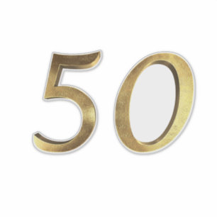 Number 50 Faux Gold 50th Anniversary