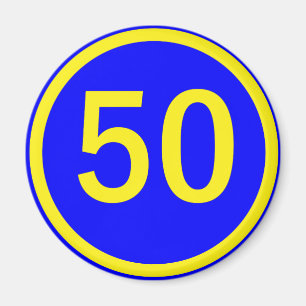 number, 50, in a circle magnet