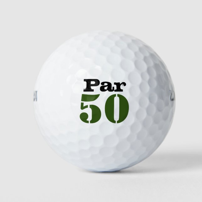Number 50 par golf course for50th birthday golfer golf balls (Front)