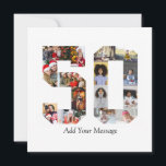 Number 50 Photo Collage Card<br><div class="desc">This customisable product is where photos are arranged to form the shape of a number. It is often used for milestone celebrations like birthdays, anniversaries, or achievements, allowing users to showcase memorable images within a single, eye-catching display. The designs typically offer spaces for various photo sizes and orientations, ensuring a...</div>