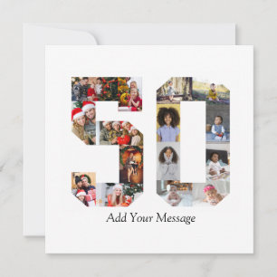 Number 50 Photo Collage Holiday Card