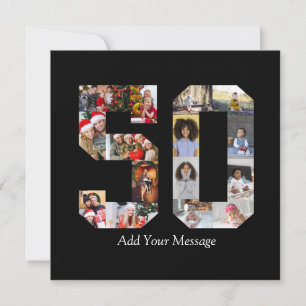 Number 50 Photo Collage Holiday Card