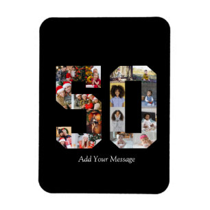 Number 50 Photo Collage Magnet