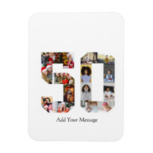 Number 50 Photo Collage Magnet