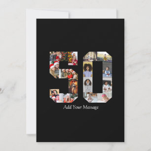 Number 50 Photo Collage Thank You Card