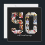 Number 50 Photo Collage Thank You Card<br><div class="desc">This customisable product is where photos are arranged to form the shape of a number. It is often used for milestone celebrations like birthdays, anniversaries, or achievements, allowing users to showcase memorable images within a single, eye-catching display. The designs typically offer spaces for various photo sizes and orientations, ensuring a...</div>
