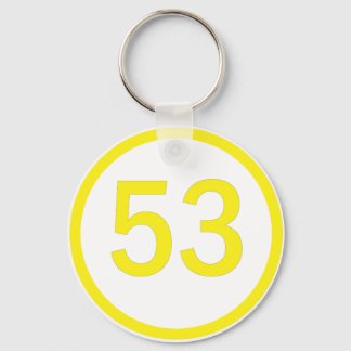 number, 53, in a circle key ring