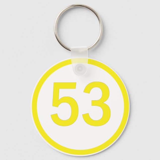 number, 53, in a circle key ring (Front)