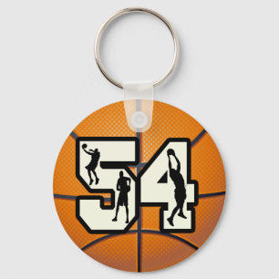 Number 54 Basketball Key Ring
