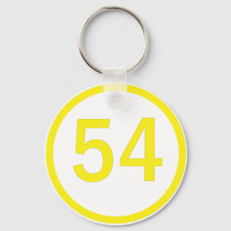 number, 54, in a circle key ring