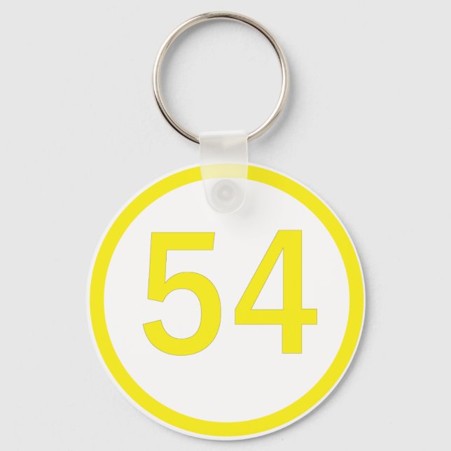 number, 54, in a circle key ring (Front)