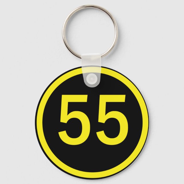 number, 55, in a circle key ring (Front)