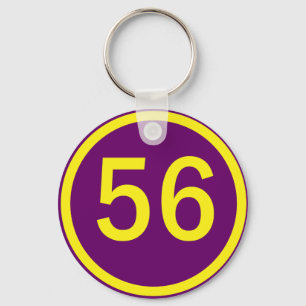 number, 56, in a circle key ring