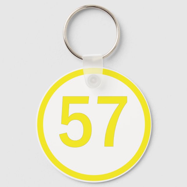 number, 57, in a circle key ring (Front)