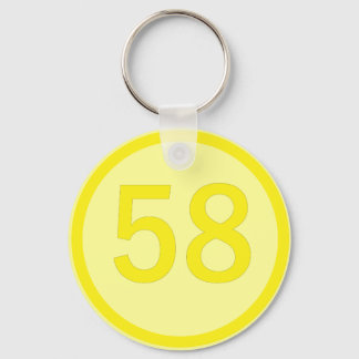 Number, 58, in a circle key ring