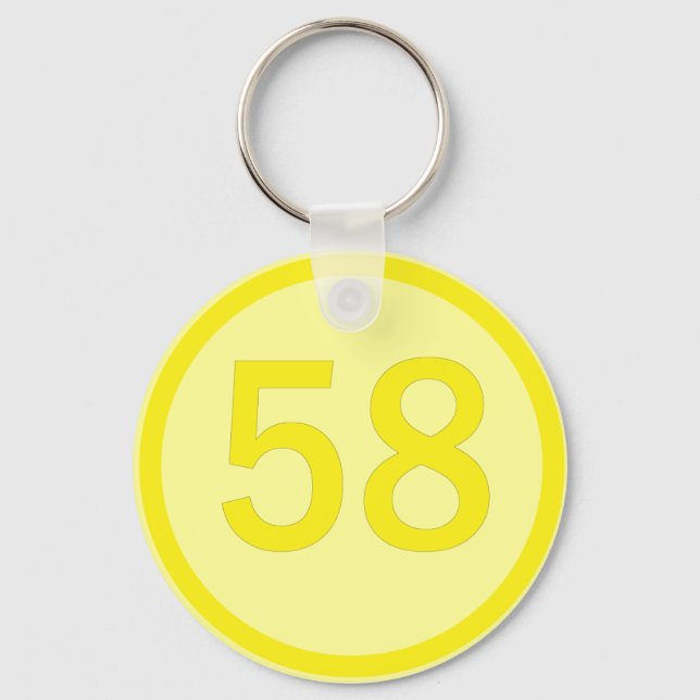 Number, 58, in a circle key ring (Front)
