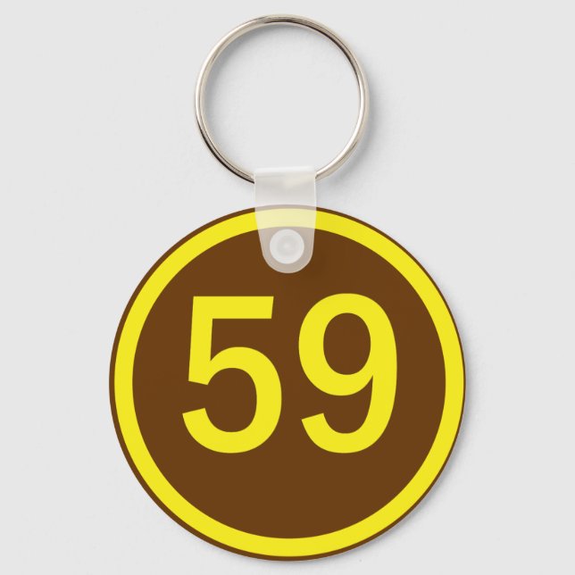 number, 59, in a circle key ring (Front)