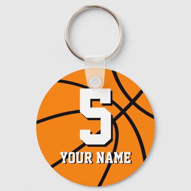 Number 5 basketball keychains | Personalizable (Front)