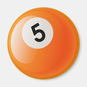 NUMBER 5 BILLIARDS BALL MAGNET