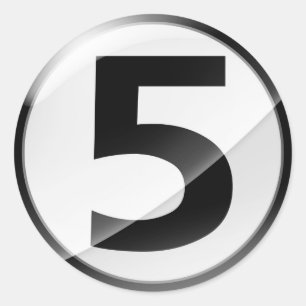 Number 5 Black sticker