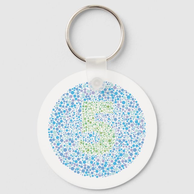 Number 5 Ishihara Test Circle Key Ring (Front)